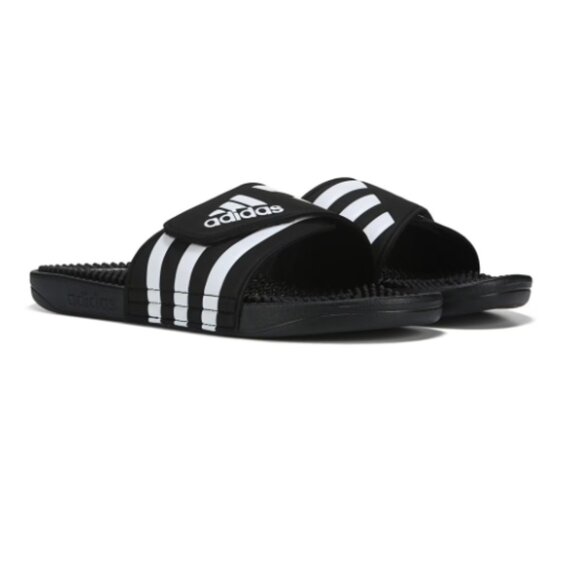 Adidas Men's Adissage Slide Sandals (Black/White) Sz 11 - Picture 1 of 8